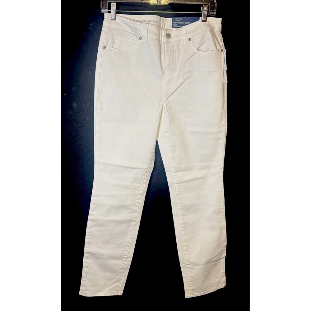 Talbots Flawless High Waist Straight Leg Jeans Women's 6P White Denim NWT
